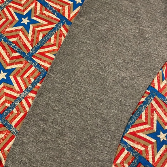 LuLaRoe Randy - patriotic(grey sleeves, blue, red, tan and white stars) - Picture 3 of 4